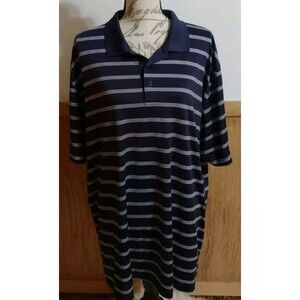 Callaway Polo Golf Shirt Mens Sz XL Opti-Dri Black Striped SS At Leisure GUC